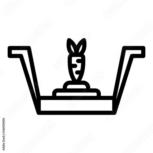 Carrot animal trap icon. Outline carrot animal trap vector icon for web design isolated on white background