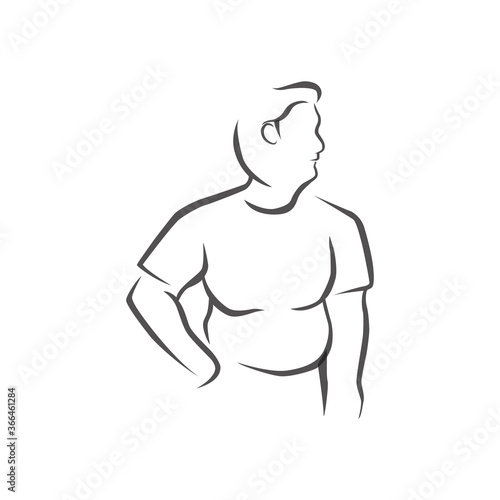 fat silhouette vector men for the food fashion industry and others