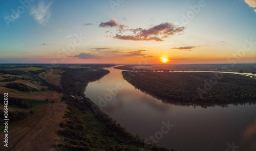 Aerial drone view of river ...