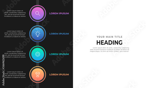 Gradient process infographic. Business concept with 4 steps.