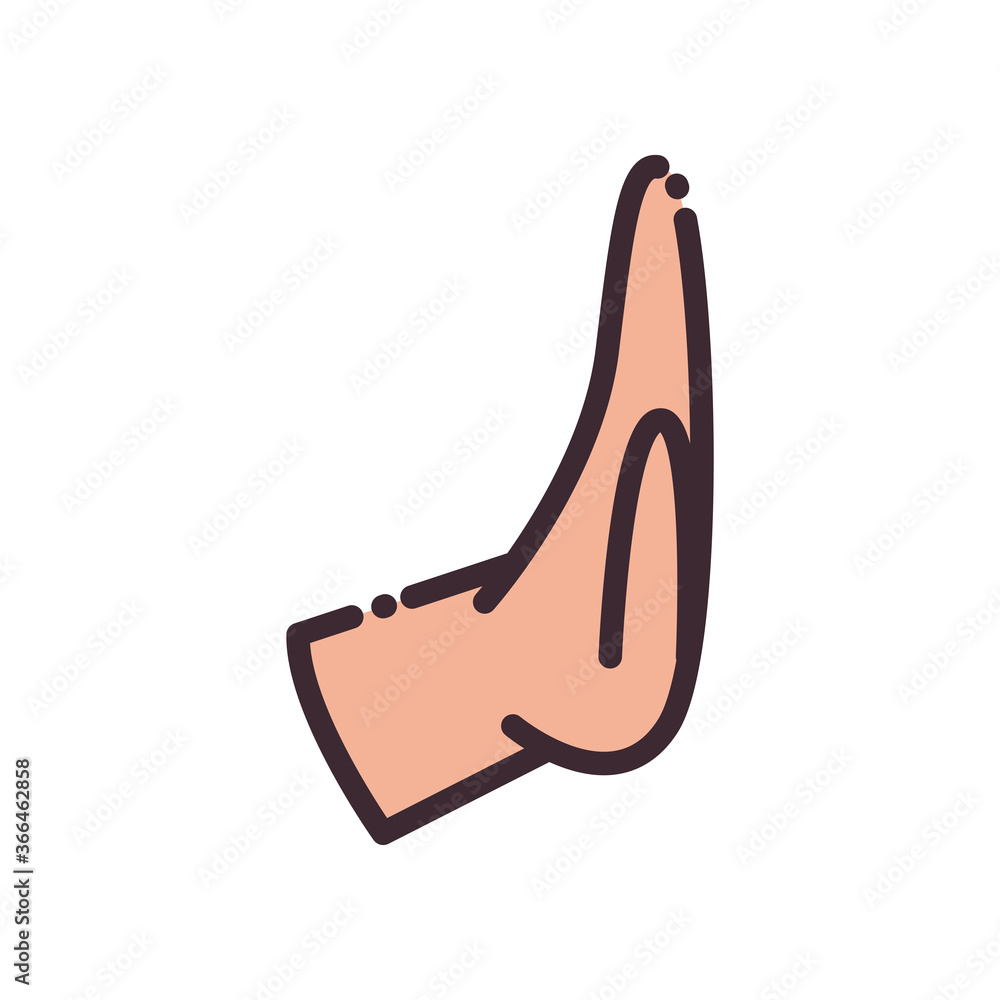 palm gesture with hand line and fill style icon vector design palm gesture with hand line and fill style icon vector design