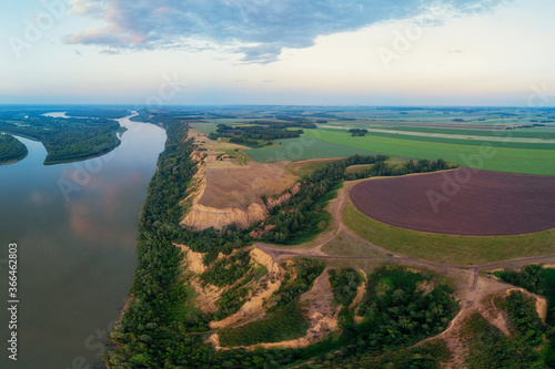 Aerial drone view of river ...
