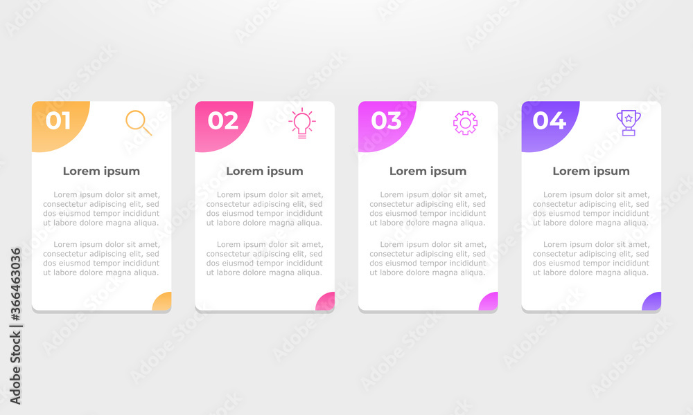 Fototapeta premium Gradient process infographic. Business concept with 4 steps.