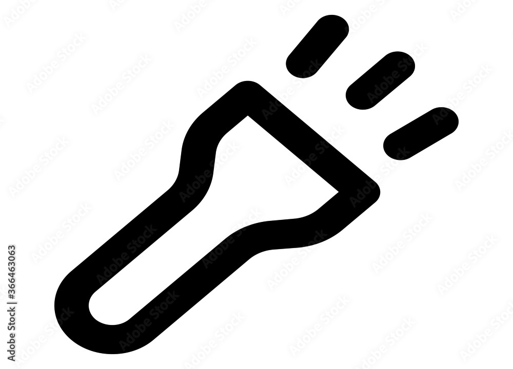 Line flashlight icon illustration isolated vector sign symbol Line flashlight icon illustration isolated vector sign symbol