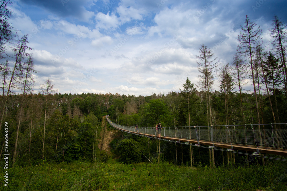 Hängeseilbrücke Hohe Schrecke im Querformat Hängeseilbrücke Hohe Schrecke im Querformat