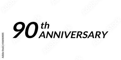 90 years anniversary logo. 90th birthday celebration icon. Vector illustration.