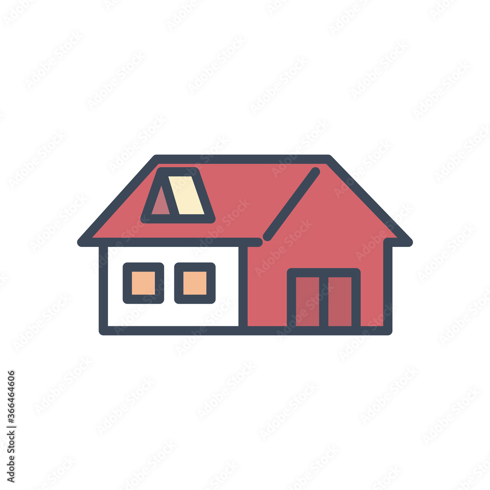 house with windows and door line and fill style icon vector design house with windows and door line and fill style icon vector design