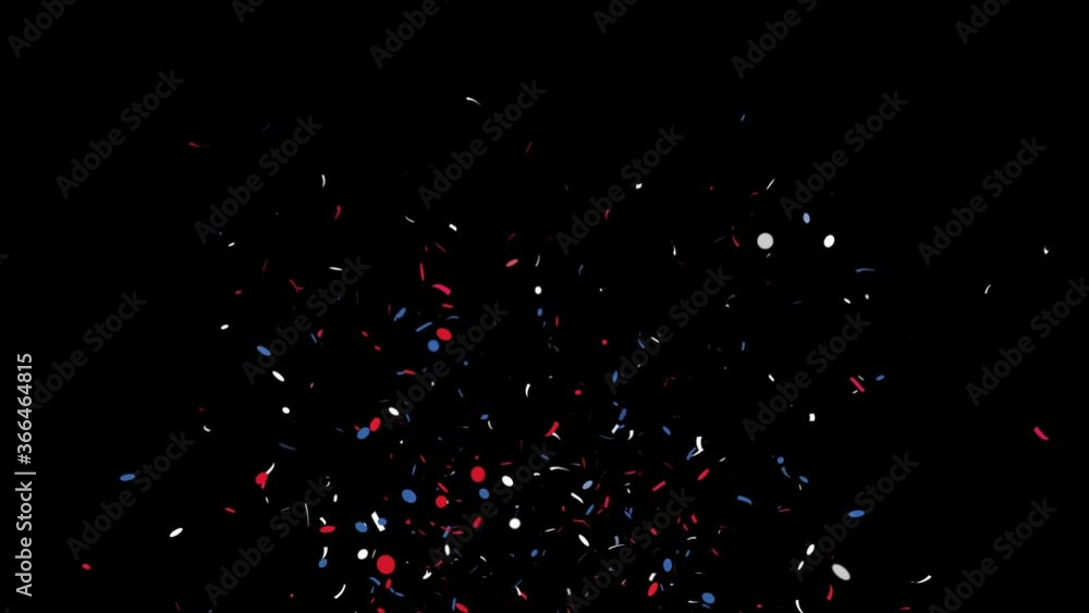 Red Blue White Color Confetti / with 4K Alpha Matte Channel Red Blue White Color Confetti / with 4K Alpha Matte Channel
