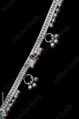 three Curly silver anklet for catalogue design book