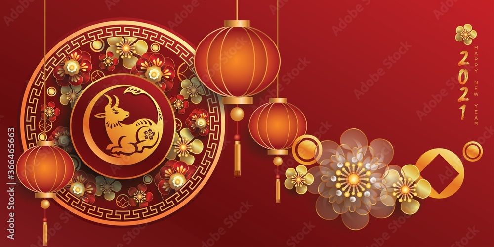 Happy new year 2021 / Chinese new year / Year of the ox / Zodiac sign for greetings card, invitation, posters, brochure, calendar, flyers, banners. Happy new year 2021 / Chinese new year / Year of the ox / Zodiac sign for greetings card, invitation, posters, brochure, calendar, flyers, banners.