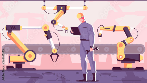 Industrial Robotics Flat Composition