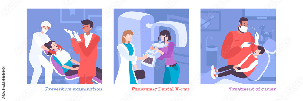 Dentistry Square Compositions Set Dentistry Square Compositions Set