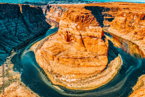 Horseshoe Bend is a horseshoe-shaped incised meander of the Colorado River. photo