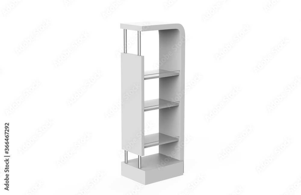 Display stand, retail display stand for product , display stands isolated on white background. 3d illustration