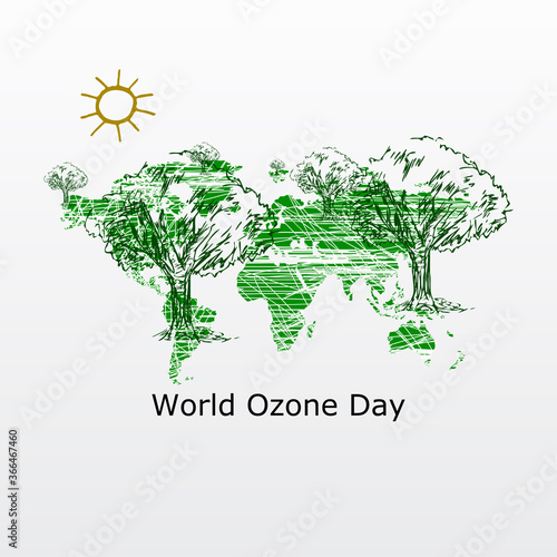 World ozone day vector illustration. 
Minimalist, Beautiful and simple element design.