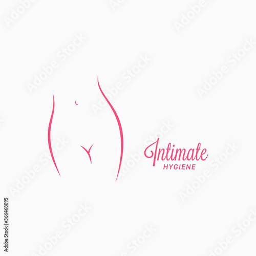 Intimate hygiene logo. Woman hygiene on white