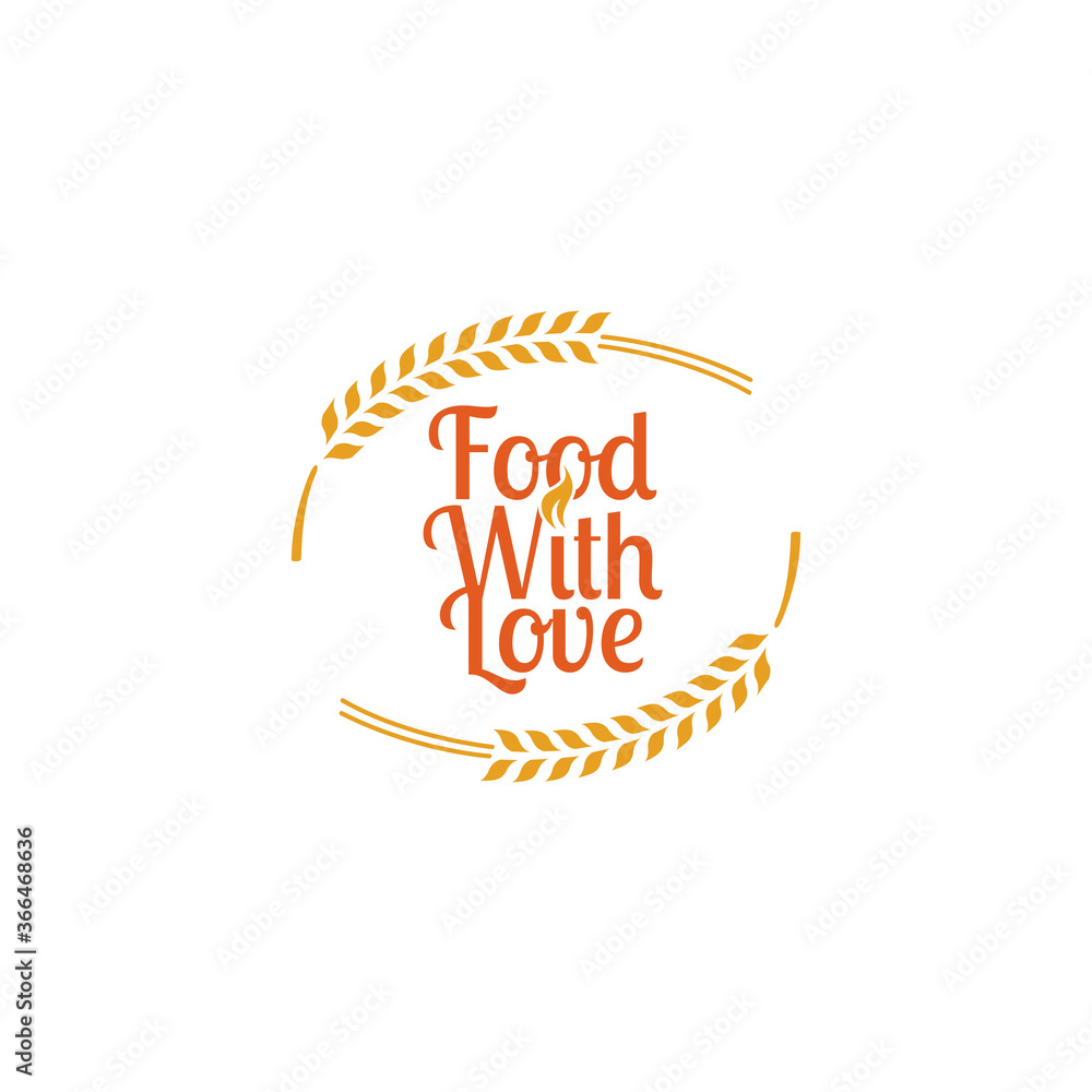 Fototapeta premium Food With Love Retro Concept