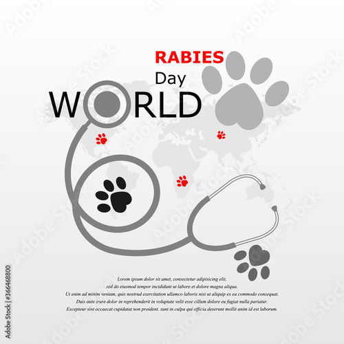 World rabies day vector illustration. 
Minimalist, Beautiful and simple element design.