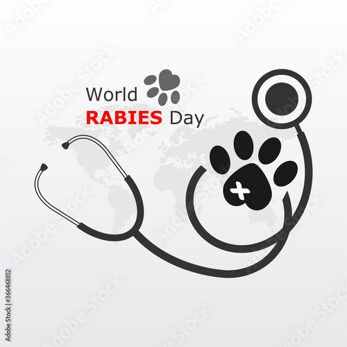 World rabies day vector illustration. 
Minimalist, Beautiful and simple element design.