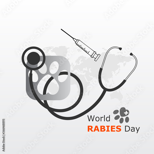 World rabies day vector illustration. 
Minimalist, Beautiful and simple element design.