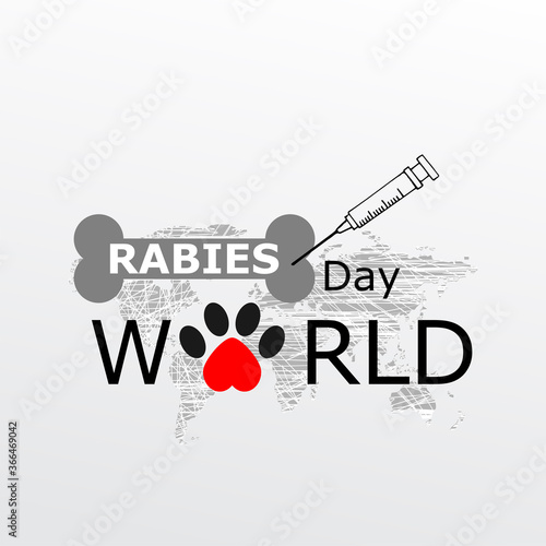 World rabies day vector illustration. 
Minimalist, Beautiful and simple element design.