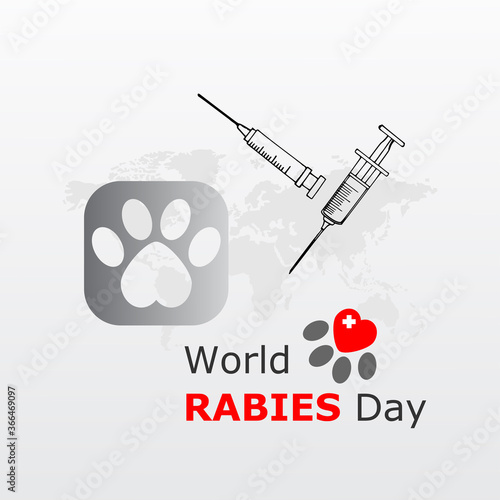 World rabies day vector illustration. 
Minimalist, Beautiful and simple element design.