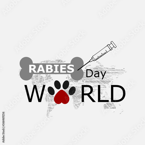World rabies day vector illustration. 
Minimalist, Beautiful and simple element design.