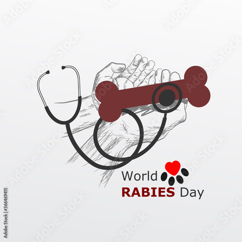 World rabies day vector illustration. 
Minimalist, Beautiful and simple element design.