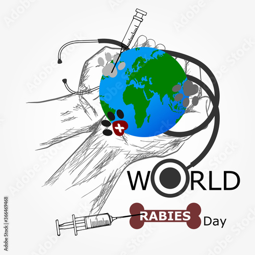 World rabies day vector illustration. 
Minimalist, Beautiful and simple element design.