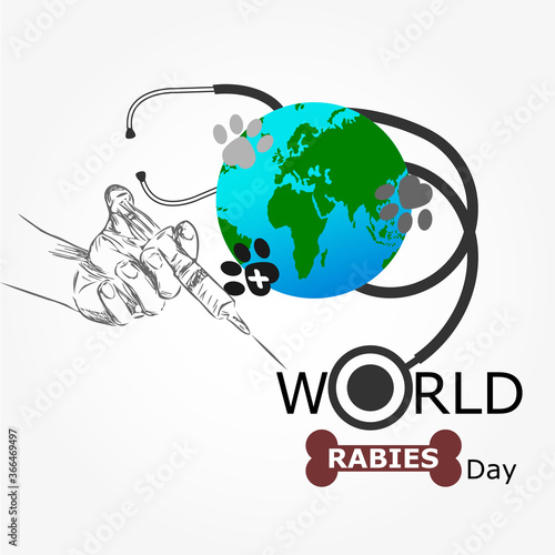 World rabies day vector illustration. 
Minimalist, Beautiful and simple element design.