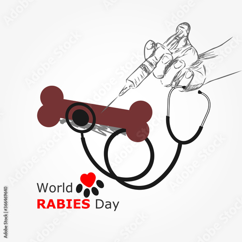 World rabies day vector illustration. 
Minimalist, Beautiful and simple element design.