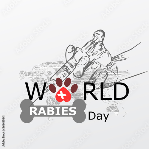 World rabies day vector illustration. 
Minimalist, Beautiful and simple element design.