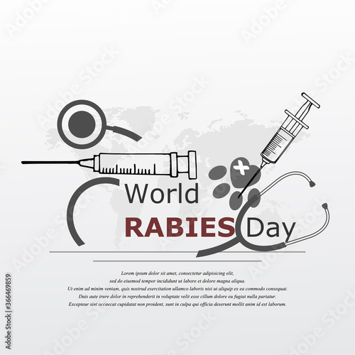 World rabies day vector illustration. 
Minimalist, Beautiful and simple element design.