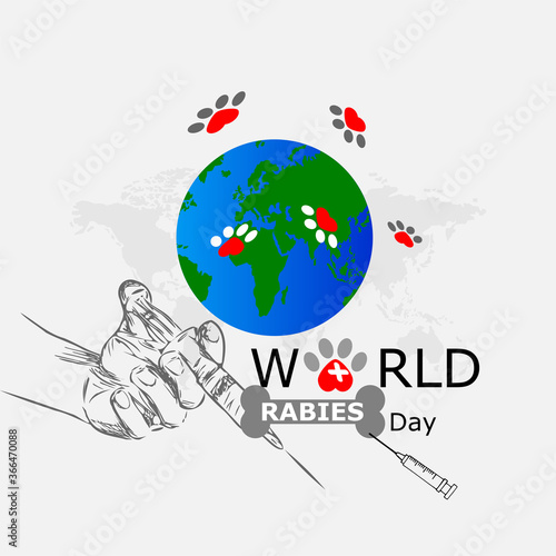 World rabies day vector illustration. 
Minimalist, Beautiful and simple element design.