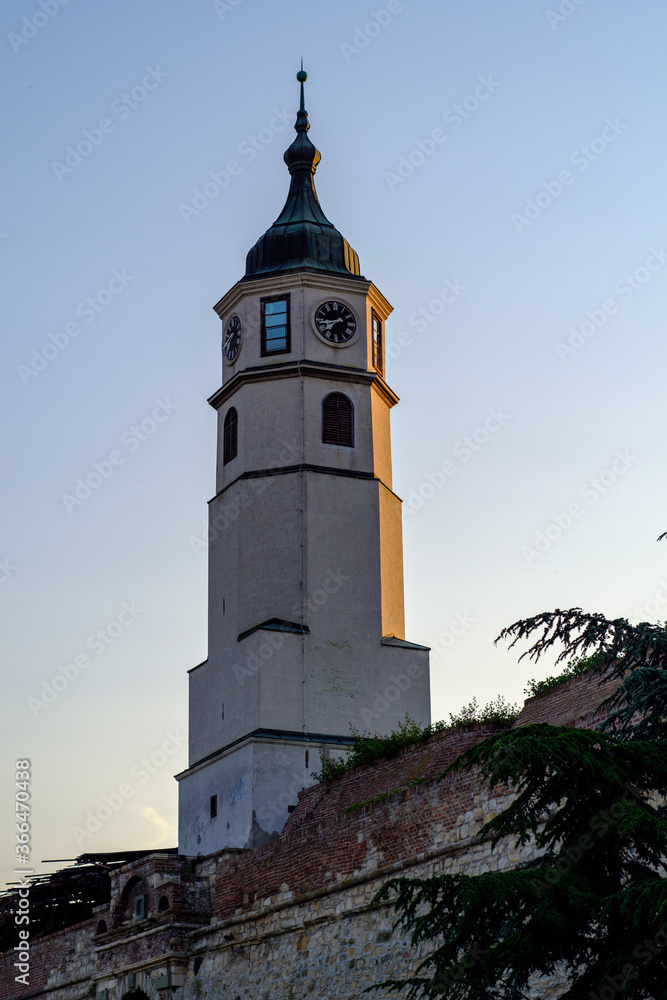 Clock tower (Sahat kula) of the Belgrade Fortress in Belgrade, capital of Serbia