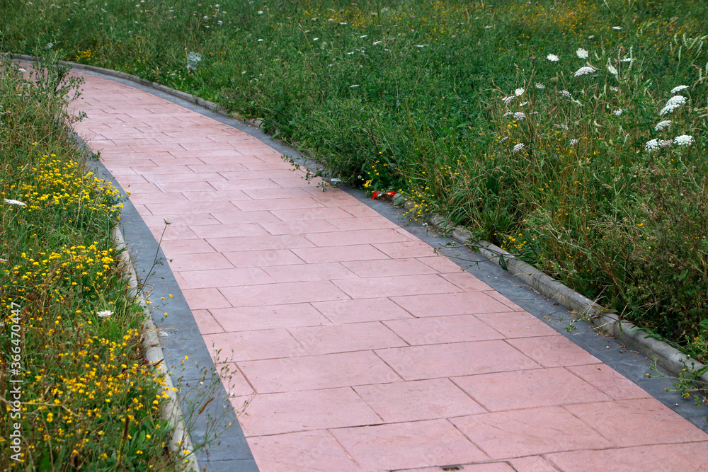 Pedestrian path in an urban environment Pedestrian path in an urban environment
