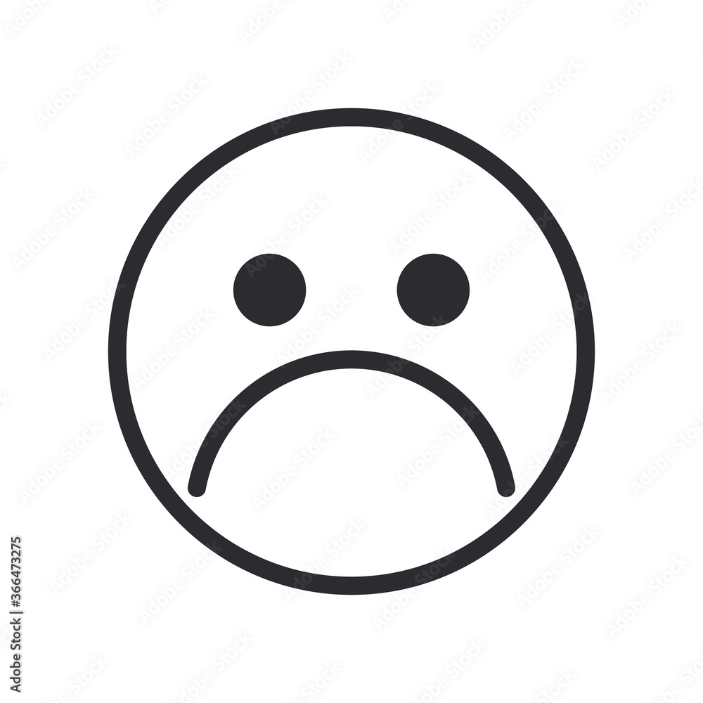 Fototapeta premium sad emoji face line style icon vector design