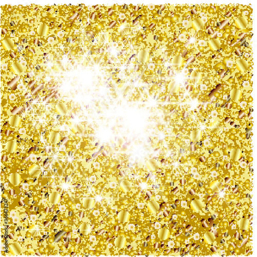 Gold Glitter Texture . Vector .