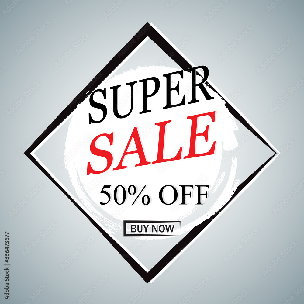 Trendy super sale banner isolated on gray background. Modern sale banner for web site, special offer and design template. Useful for promo label, price sticker, badge and poster. Vector illustration Trendy super sale banner isolated on gray background. Modern sale banner for web site, special offer and design template. Useful for promo label, price sticker, badge and poster. Vector illustration