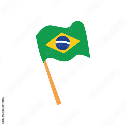 brazil flag flat style icon vector design