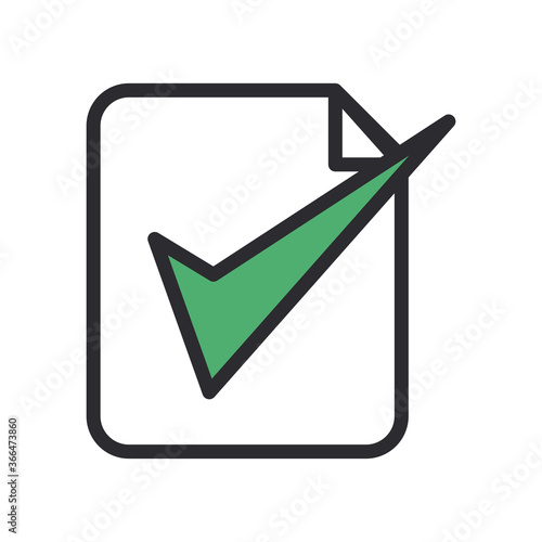 Free Download Check mark on document line and fill style icon vector design - GFXLoad