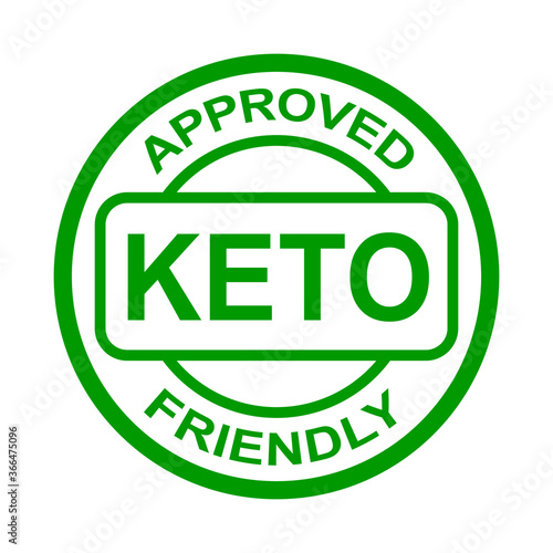 Keto approved friendly stamp. Ketogenic diet.