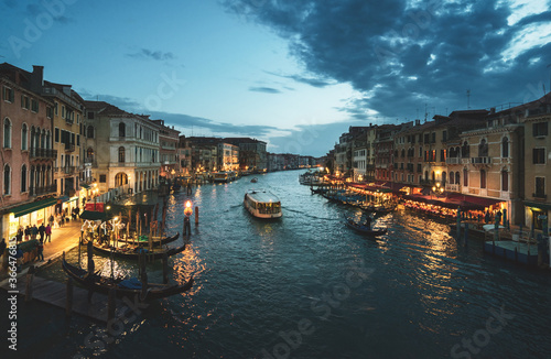 Grand Canal in sunset time  Venice  Italy