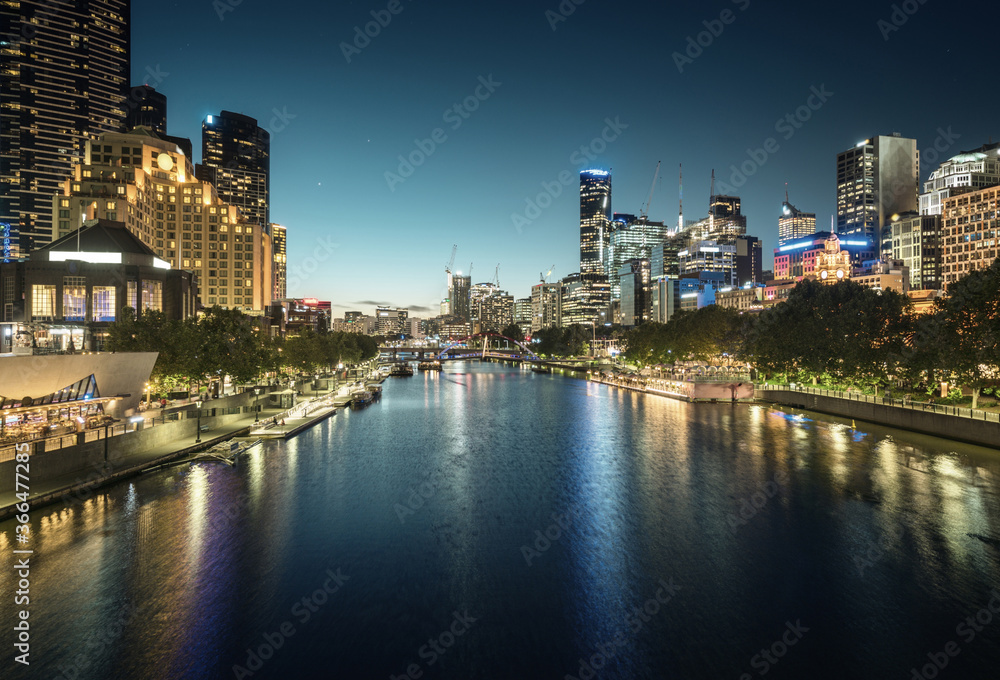 Fototapeta premium sunset, Yarra River, Melbourne, Victoria, Australia