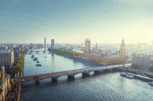 Westminster aerial view, London, UK