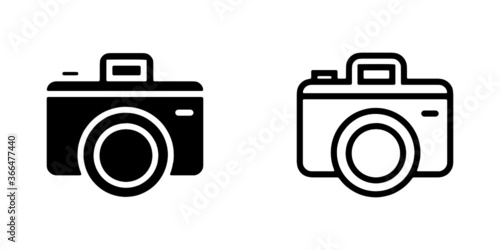 Set Of vector illusion icon of Camera