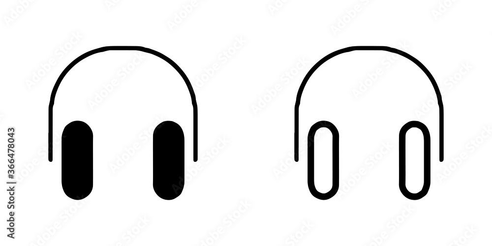 Set Of vector illusion icon of Head Phone Set Of vector illusion icon of Head Phone