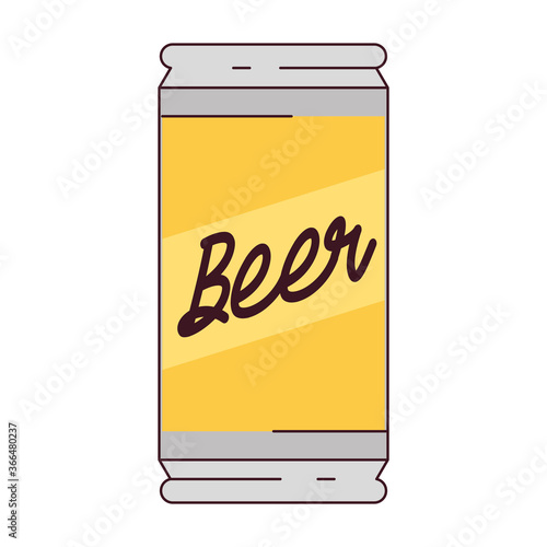 beer can on white background
