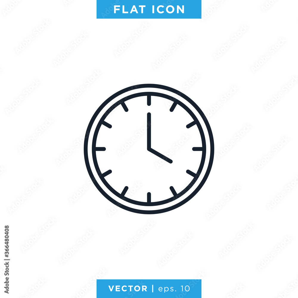 Time Clock Icon Vector Design Template. Editable Stroke. Time Clock Icon Vector Design Template. Editable Stroke.