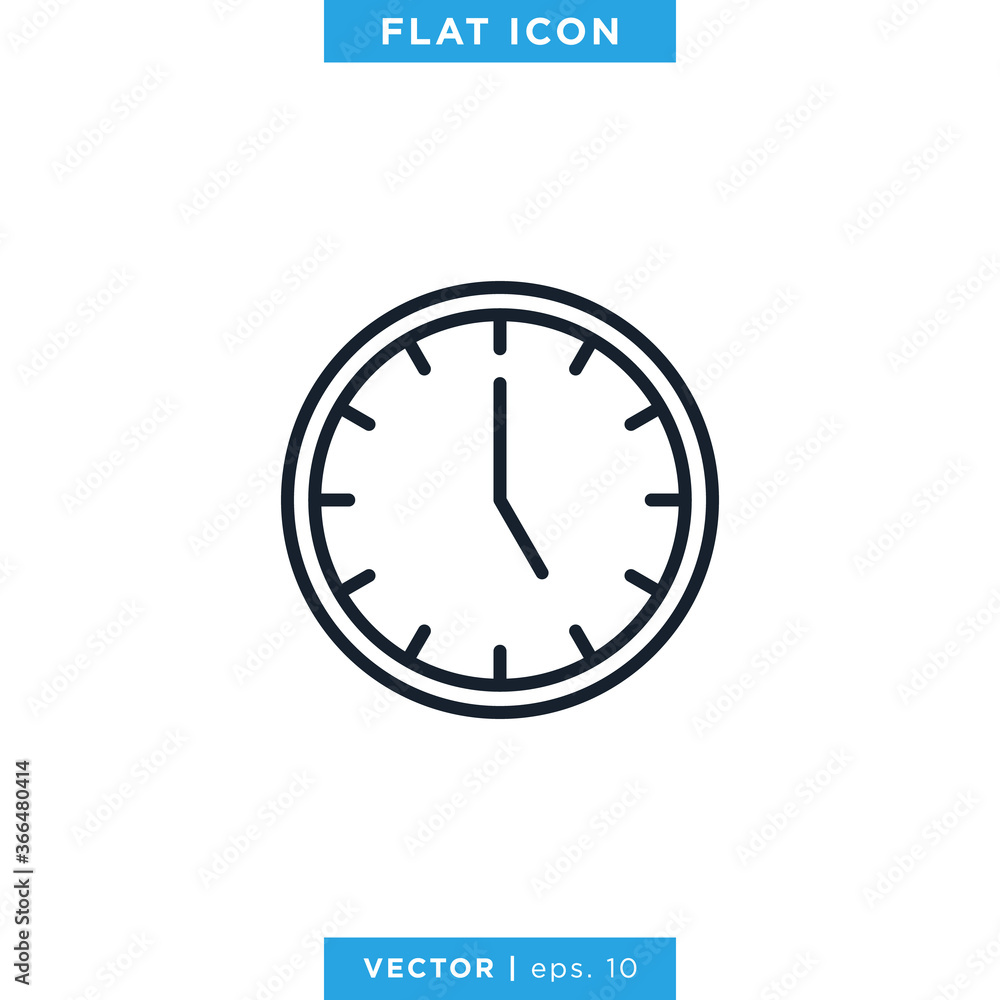 Time Clock Icon Vector Design Template. Editable Stroke. Time Clock Icon Vector Design Template. Editable Stroke.